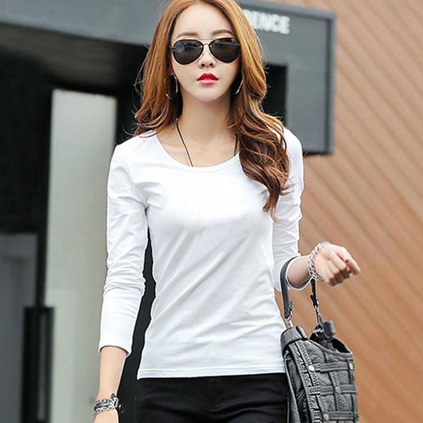 basic t shirt women long sleeve womens spring autumn tee korean style t-shirt plus size tshirt women's, White
basic t shirt women long sleeve womens spring autumn tee korean style t-shirt plus size tshirt women's, White