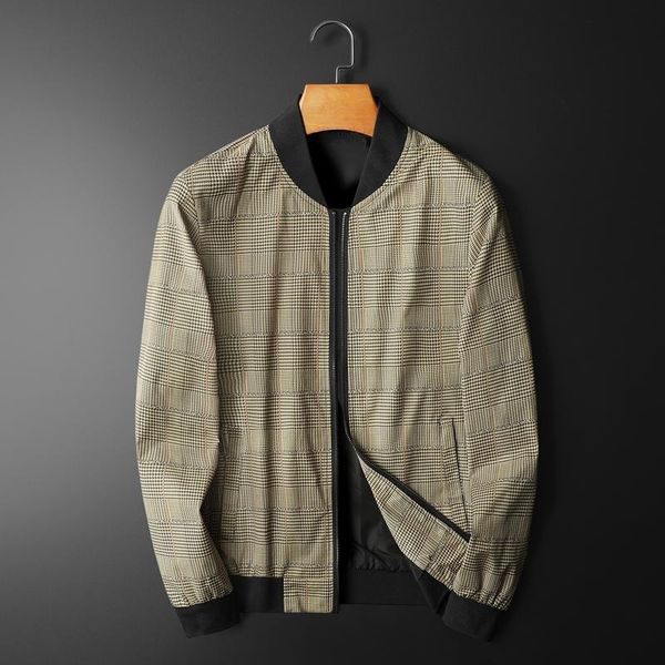 men's jackets 2021 autumn plaid print casual jacket for men mens bomber business social coat street male clothing, Black;brown
men's jackets 2021 autumn plaid print casual jacket for men mens bomber business social coat street male clothing, Black;brown