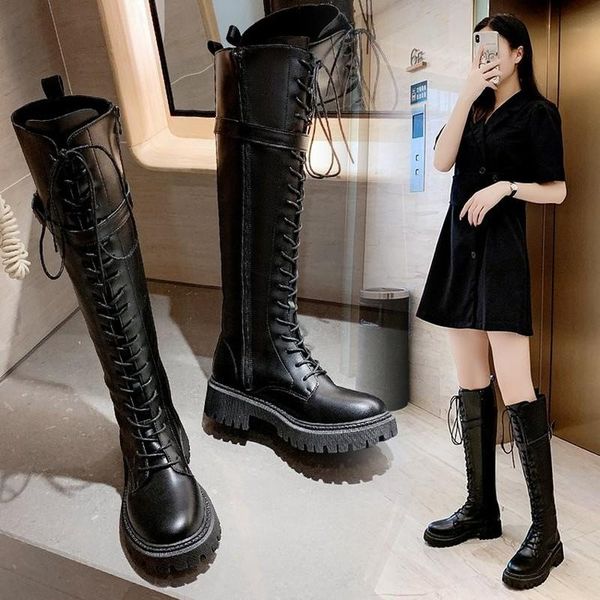boots women's autumn/winter knee-length american british style lace up thin ins high tube knight, Black
boots women's autumn/winter knee-length american british style lace up thin ins high tube knight, Black