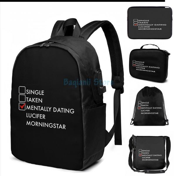 funny graphic print mentally dating lucifer morningstar usb charge backpack men school bags women bag travel laptop
funny graphic print mentally dating lucifer morningstar usb charge backpack men school bags women bag travel laptop