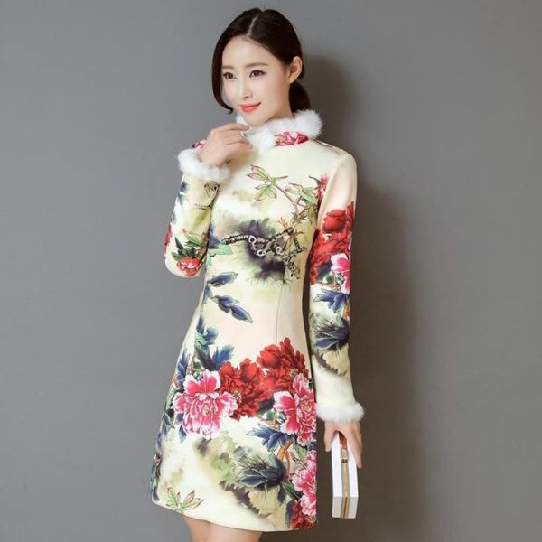 casual dresses autumn winter fleece cheongsam chinese traditional qipao woman embroidery peony elegant dress female floral bodycon, Black;gray
casual dresses autumn winter fleece cheongsam chinese traditional qipao woman embroidery peony elegant dress female floral bodycon, Black;gray