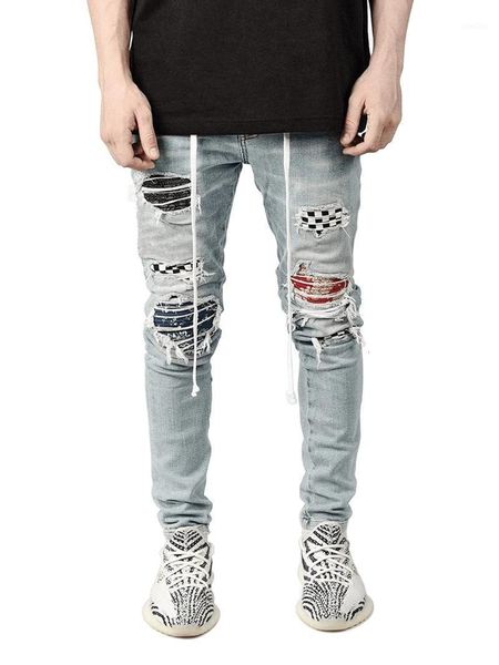 men's jeans trendy men skinny biker destroyed frayed fit denim ripped pants side stripe pencil hip hop streetwear1 mjhz, Blue
men's jeans trendy men skinny biker destroyed frayed fit denim ripped pants side stripe pencil hip hop streetwear1 mjhz, Blue