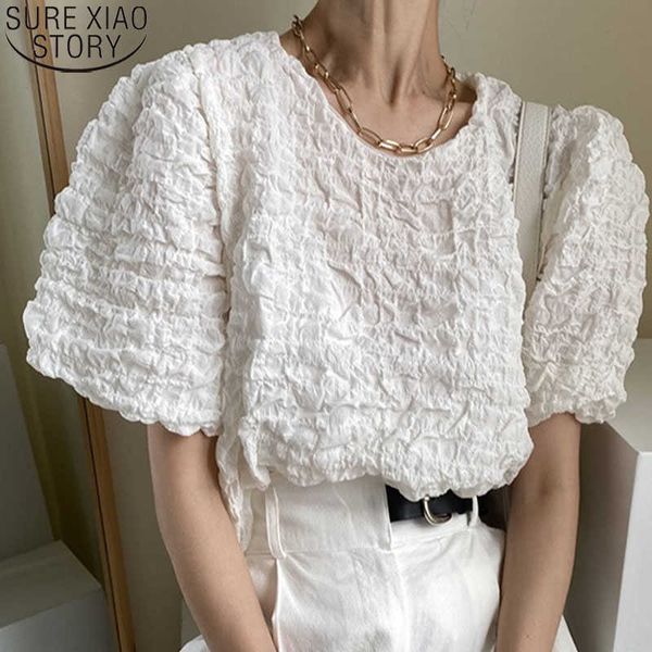 korean chic summer retro blouse temperament o-neck pleated loose solid bubble sleeve shirt streetwear blusas 14700 210527, White
korean chic summer retro blouse temperament o-neck pleated loose solid bubble sleeve shirt streetwear blusas 14700 210527, White