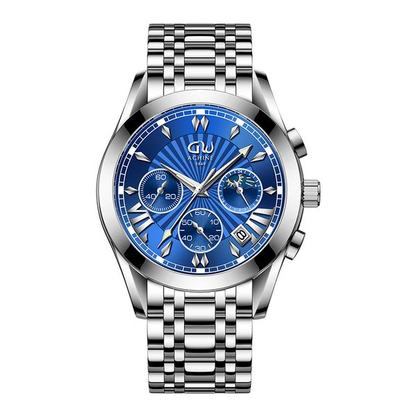 men's watch calendar waterproof luminous foreign trade trendy quartz movement explosion, Silver
men's watch calendar waterproof luminous foreign trade trendy quartz movement explosion, Silver