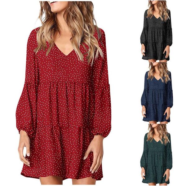 casual dresses dress women loose dot print v-neckline plus size mini long sleeve swing ruffle party vestido mujer, Black;gray
casual dresses dress women loose dot print v-neckline plus size mini long sleeve swing ruffle party vestido mujer, Black;gray
