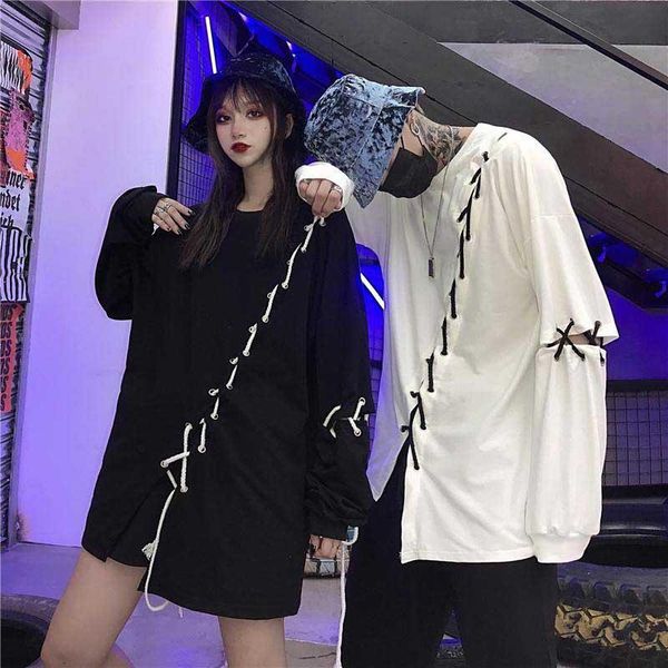 women's t-shirt dark wind super fire high street hip hop personality diy tied bandwidth loose long sleeve sweatshirt men & lady tee, White
women's t-shirt dark wind super fire high street hip hop personality diy tied bandwidth loose long sleeve sweatshirt men & lady tee, White