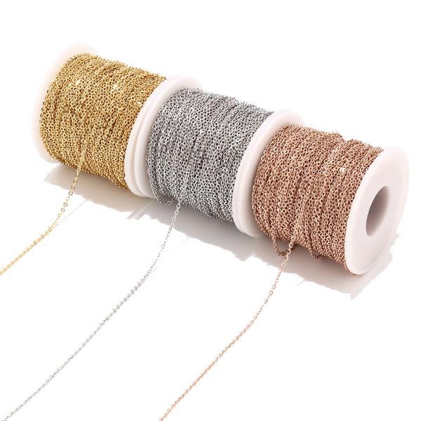 2 meters stainless steel rose gold/gold link chain necklace bulk cable 2mm width for jewelry making findings diy supplies, Silver
2 meters stainless steel rose gold/gold link chain necklace bulk cable 2mm width for jewelry making findings diy supplies, Silver