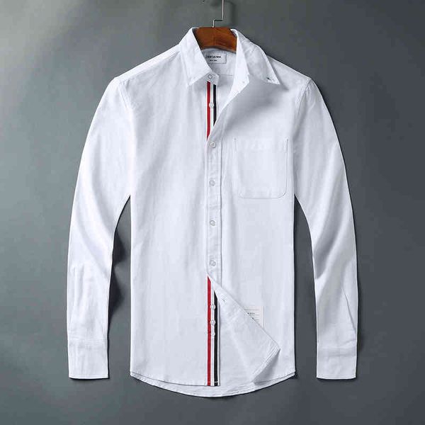 2021 fashion tb thom brand shirts men slim white long sleeve casual shirt turn down collar oxford striped solid men's clothing, White;black
2021 fashion tb thom brand shirts men slim white long sleeve casual shirt turn down collar oxford striped solid men's clothing, White;black