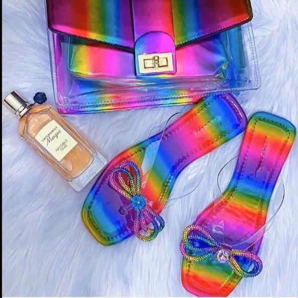 slippers women's rhinestone sandals candy color ladies bowknot rainbow flats summer beach 2021 a, Black
slippers women's rhinestone sandals candy color ladies bowknot rainbow flats summer beach 2021 a, Black