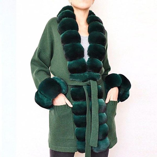 women's fur & faux cardigan with natural rex collar and cuffs women fashion cashmere sweater poncho, Black
women's fur & faux cardigan with natural rex collar and cuffs women fashion cashmere sweater poncho, Black