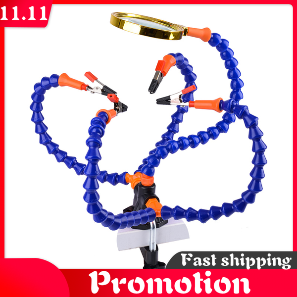 flexible bench vise table clamp soldering station with 5pc flexible arm soldering iron holder pcb welding repair third hand tool, Silver
flexible bench vise table clamp soldering station with 5pc flexible arm soldering iron holder pcb welding repair third hand tool, Silver