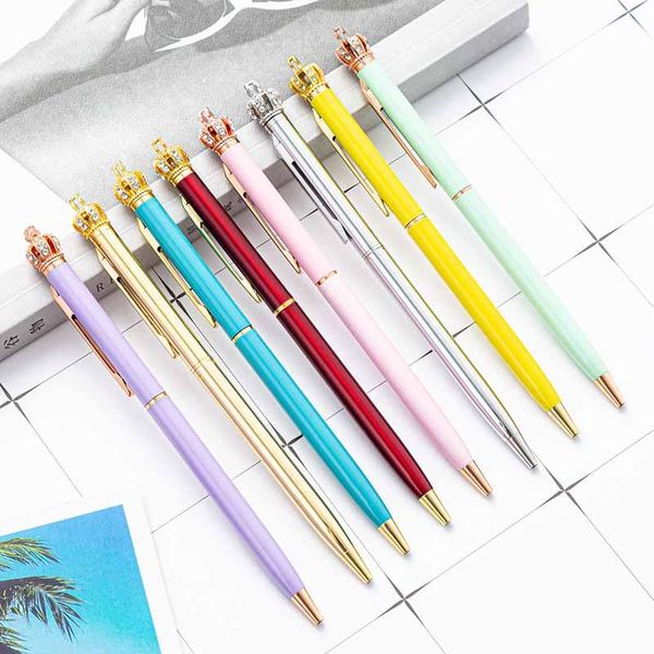 ballpoint pens 1pcs crown metal pen luxury quality advertising gift office school stationery supply papelaria escolar, Blue;orange
ballpoint pens 1pcs crown metal pen luxury quality advertising gift office school stationery supply papelaria escolar, Blue;orange