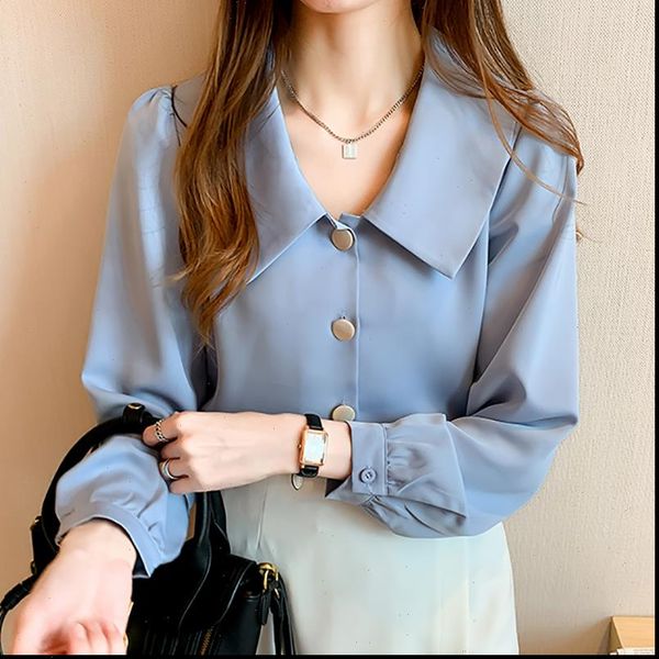 button white vintage clothes womens blouses fall long sleeve blue chiffon chemisier femme
button white vintage clothes womens blouses fall long sleeve blue chiffon chemisier femme