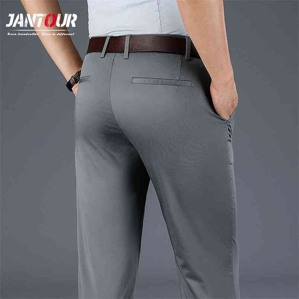 men's straight-fit casual pants spring business straight stretch light grey khaki black trousers male size 42 210715
men's straight-fit casual pants spring business straight stretch light grey khaki black trousers male size 42 210715