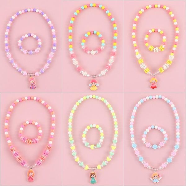 earrings & necklace cute angel girl pendant flowers bracelets colorful acrylic beaded jewelry sets for kids girls gifts children presents, Silver
earrings & necklace cute angel girl pendant flowers bracelets colorful acrylic beaded jewelry sets for kids girls gifts children presents, Silver