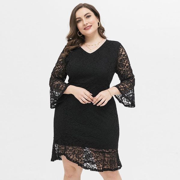 plus size dresses 2021 summer women v neck three quarter sleeve casual lace dress elegant hollow out party black short mini
plus size dresses 2021 summer women v neck three quarter sleeve casual lace dress elegant hollow out party black short mini