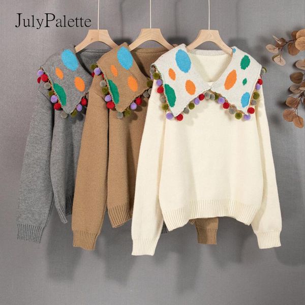 women's sweaters julypalette 2021 autumn winter knitted sweater fashion dot sailor collar loose pullover vintage casual female jumper t, White;black
women's sweaters julypalette 2021 autumn winter knitted sweater fashion dot sailor collar loose pullover vintage casual female jumper t, White;black