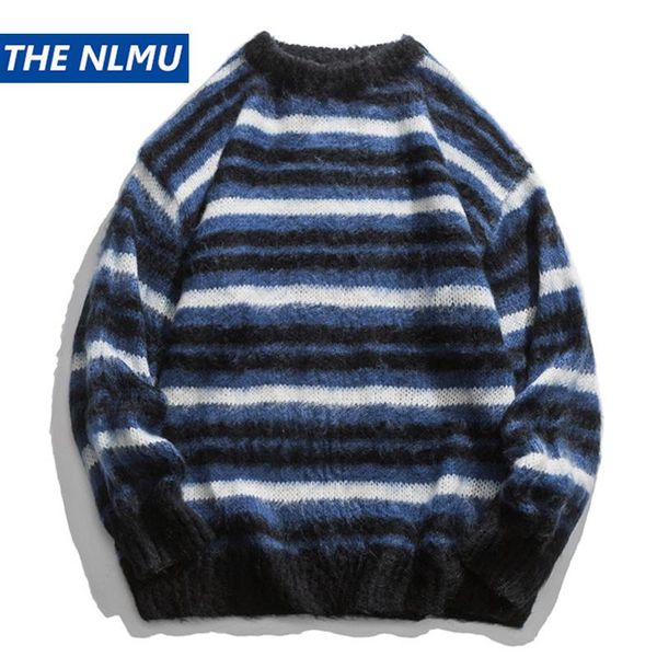 men's sweaters harajuku striped printed sweater hip hop streetwear knitted jumper christmas 2021 loose pullover knitwear we292, White;black
men's sweaters harajuku striped printed sweater hip hop streetwear knitted jumper christmas 2021 loose pullover knitwear we292, White;black