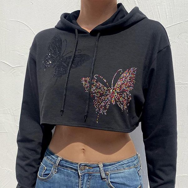 women's hoodies & sweatshirts 2021 street sweatshirt winter jacket butterfly rhinestone short hooded casual sweater women, Black
women's hoodies & sweatshirts 2021 street sweatshirt winter jacket butterfly rhinestone short hooded casual sweater women, Black