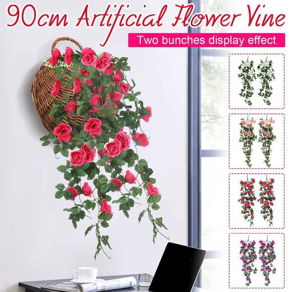 decorative flowers & wreaths artificial hanging rose silk fake leaves garland plant ivy vine branches arch wedding decoration 0.9m
decorative flowers & wreaths artificial hanging rose silk fake leaves garland plant ivy vine branches arch wedding decoration 0.9m