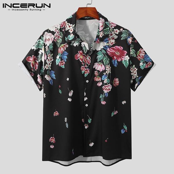 men shirt floral printed 2021 lapel vacation short sleeve casual hawaiian shirts streetwear breathable camisas s-3xl men's, White;black 
men shirt floral printed 2021 lapel vacation short sleeve casual hawaiian shirts streetwear breathable camisas s-3xl men's, White;black