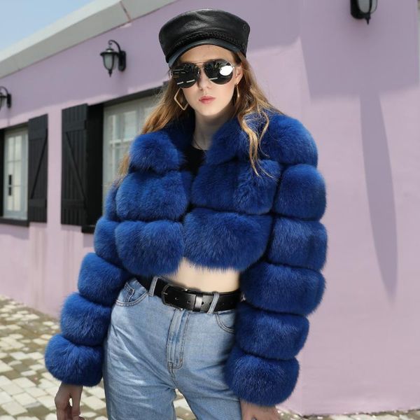 women's fur & faux winter trendy cropped blue coat full-sleeve thick warm luxury genuine jacket for women, Black
women's fur & faux winter trendy cropped blue coat full-sleeve thick warm luxury genuine jacket for women, Black