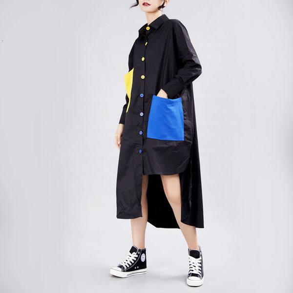 dress msxu spring casual release sleeve female irregular shirt long skirt, Black;gray
dress msxu spring casual release sleeve female irregular shirt long skirt, Black;gray