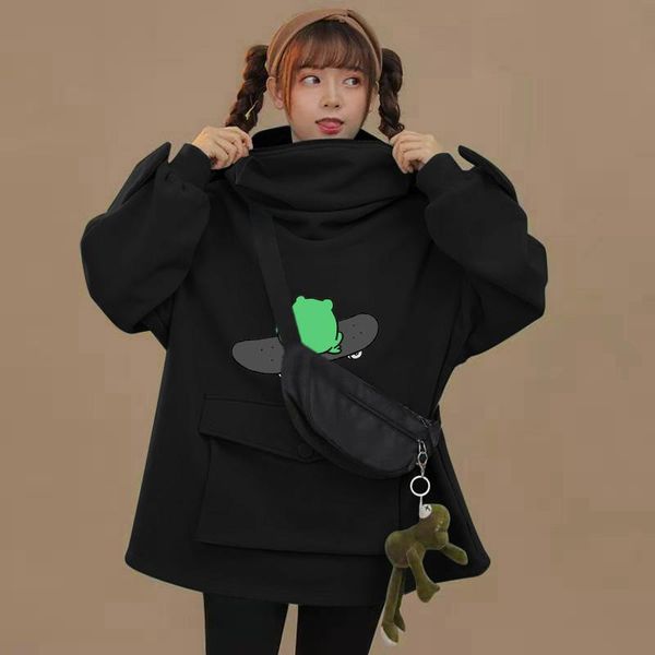 women's hoodies & sweatshirts large pocket frog kawaii autumn women japanese sweatershirt female loose hoodis casual pullover girls, Black
women's hoodies & sweatshirts large pocket frog kawaii autumn women japanese sweatershirt female loose hoodis casual pullover girls, Black