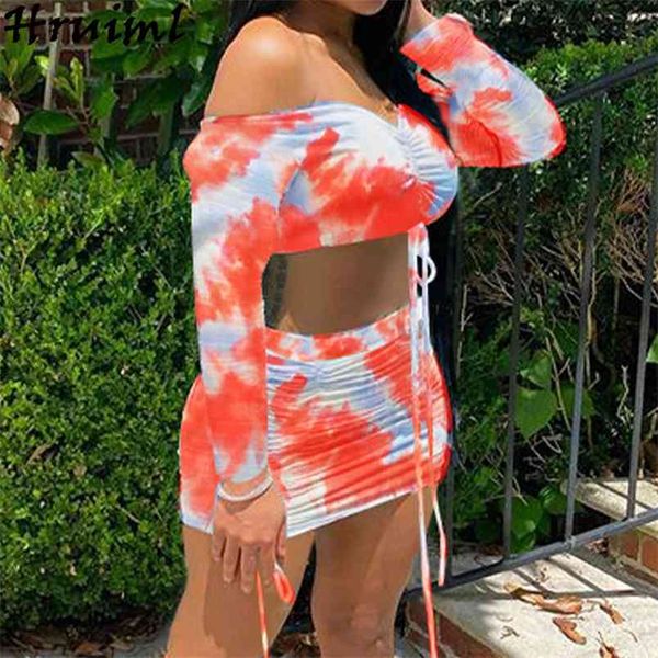 tie dye print two piece outfits short skirt and long sleeve crop set drawstring pleated autumn club conjunto feminino 210513, White
tie dye print two piece outfits short skirt and long sleeve crop set drawstring pleated autumn club conjunto feminino 210513, White