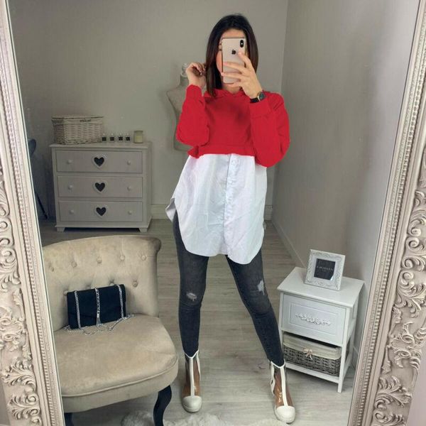women's hoodies & sweatshirts arrival patchwork women long sleeve stitching sweatshirt loose casual button autumn slim hooded pullover, Black
women's hoodies & sweatshirts arrival patchwork women long sleeve stitching sweatshirt loose casual button autumn slim hooded pullover, Black