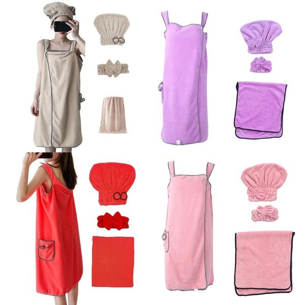 towel women 4pcs absorbent coral velvet spa bath wrap cover up set fleece bathrobe shower tube dress with hat headband lx0c
towel women 4pcs absorbent coral velvet spa bath wrap cover up set fleece bathrobe shower tube dress with hat headband lx0c