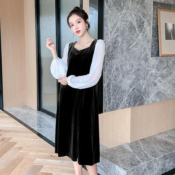 spring and autumn long sleeve pregnant woman dresses lantern patchwork v-neck maternity clothes elegant dress, White
spring and autumn long sleeve pregnant woman dresses lantern patchwork v-neck maternity clothes elegant dress, White