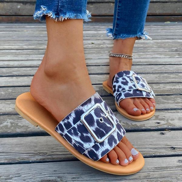 women's leopard print flat sandals slippers fashion casual retro outdoor beach non slip slides ladies shoes #40, Black
women's leopard print flat sandals slippers fashion casual retro outdoor beach non slip slides ladies shoes #40, Black