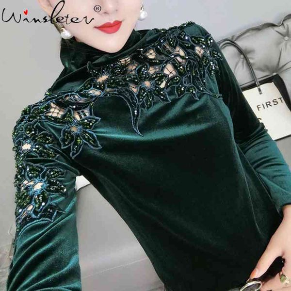 women's t-shirt spring fall pleuche european clothes girls turtleneck beads hollow out women long sleeve tees t11907a 0r, White
women's t-shirt spring fall pleuche european clothes girls turtleneck beads hollow out women long sleeve tees t11907a 0r, White