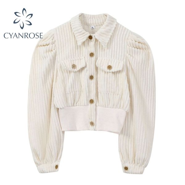 corduroy striped apricot crop shirt and blouses coat lapel single breasted cardigan vintage blusas fashion korean 210515, White
corduroy striped apricot crop shirt and blouses coat lapel single breasted cardigan vintage blusas fashion korean 210515, White