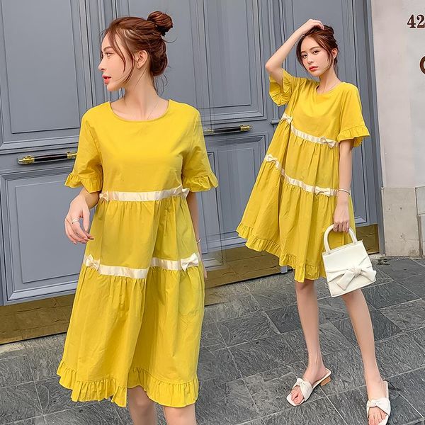 6627# maternity clothes summer short sleeves o neck easy matching loose stylish dress pregnant women mom dresses, White
6627# maternity clothes summer short sleeves o neck easy matching loose stylish dress pregnant women mom dresses, White