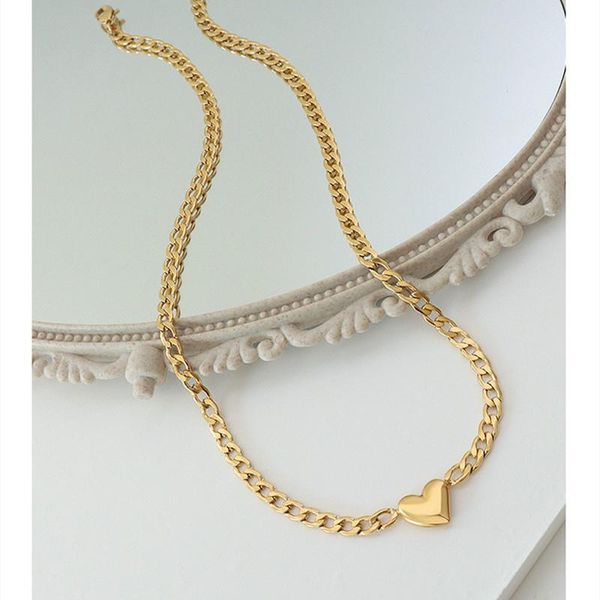 pendant necklaces stylish gold plated stainless steel love heart choker necklace for women jewelry, fashion neck chain accessories, Silver
pendant necklaces stylish gold plated stainless steel love heart choker necklace for women jewelry, fashion neck chain accessories, Silver
