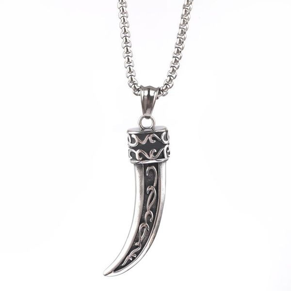 pendant necklaces stainless steel wolf fang tooth punk alloy carving necklace fashion choker for jewelry women men gift, Silver
pendant necklaces stainless steel wolf fang tooth punk alloy carving necklace fashion choker for jewelry women men gift, Silver
