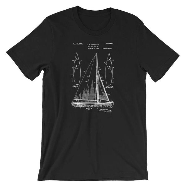 sailboat patent t-shirt. sailboat shirt 100% soft cotton tee on black, white, White;black
sailboat patent t-shirt. sailboat shirt 100% soft cotton tee on black, white, White;black
