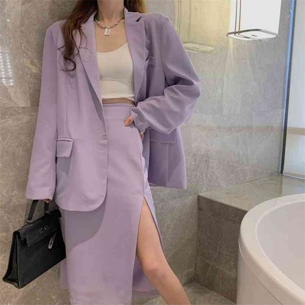 office ol temperament 2 piece set turn down collar long sleeve single-breasted blazer + high waist split midi skirt suit 210519, White
office ol temperament 2 piece set turn down collar long sleeve single-breasted blazer + high waist split midi skirt suit 210519, White