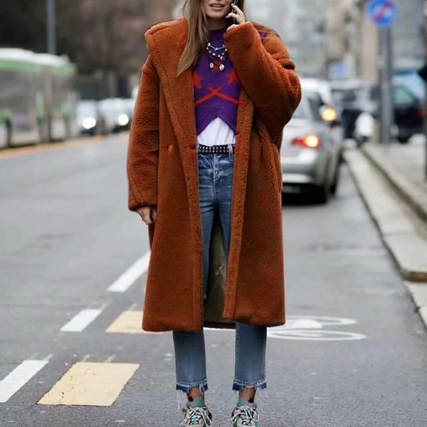 women's jackets women fur coat thick warm faux long jacket female overcoat 2021 winter fashion solid coats lapel plush #107, Black;brown
women's jackets women fur coat thick warm faux long jacket female overcoat 2021 winter fashion solid coats lapel plush #107, Black;brown