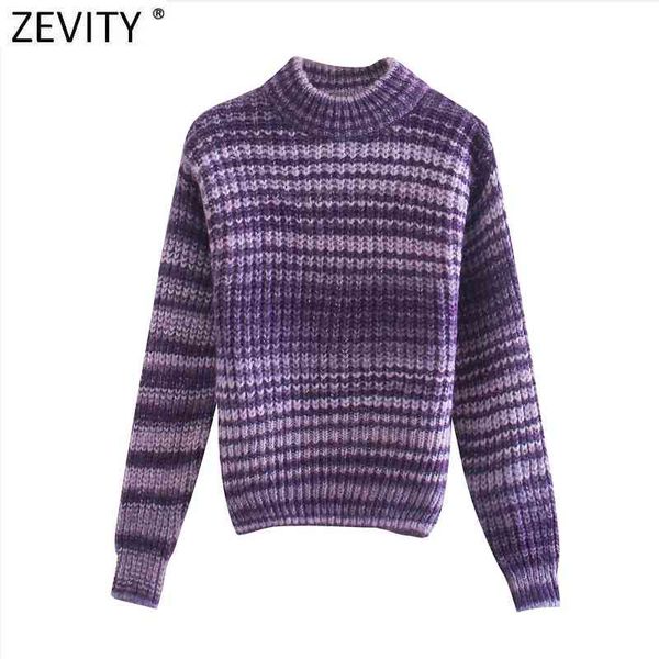 zevity women vintage turtleneck striped gradient knitted sweater female chic long sleeve casual pullovers leisure s542 210419, White;black
zevity women vintage turtleneck striped gradient knitted sweater female chic long sleeve casual pullovers leisure s542 210419, White;black