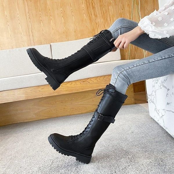boots autumn and winter 2021 net red fashion belt buckle high tube women locomotive patent leather, Black
boots autumn and winter 2021 net red fashion belt buckle high tube women locomotive patent leather, Black