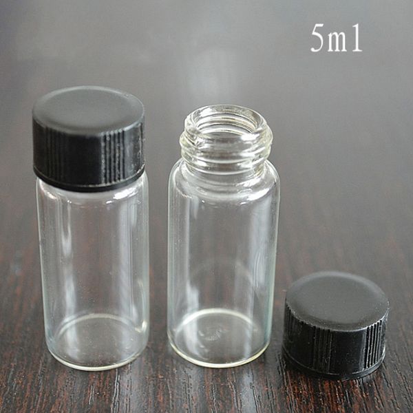 5ml empty glass vials bottle with black or white screw lid trasparent tubular glass tube for liquid use reagent bottles
5ml empty glass vials bottle with black or white screw lid trasparent tubular glass tube for liquid use reagent bottles