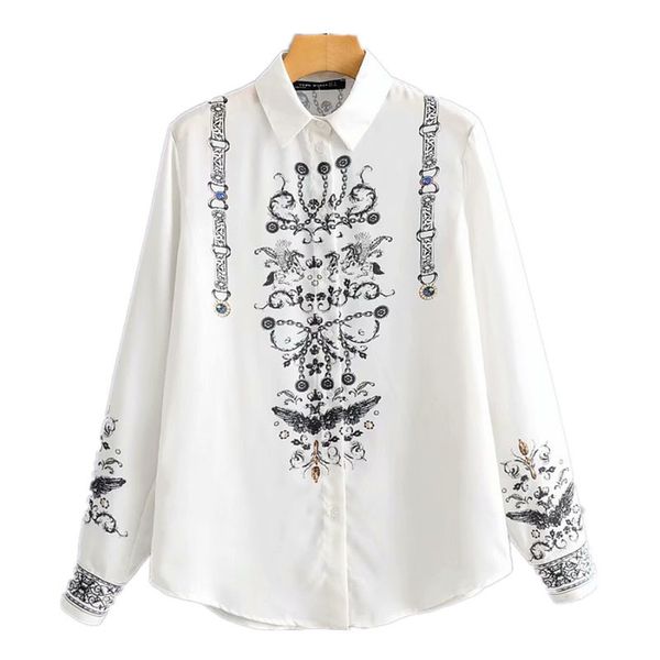 hsa summer women vintage casual style positioning printing smock blouses women's long sleeve office shirt 210417, White
hsa summer women vintage casual style positioning printing smock blouses women's long sleeve office shirt 210417, White