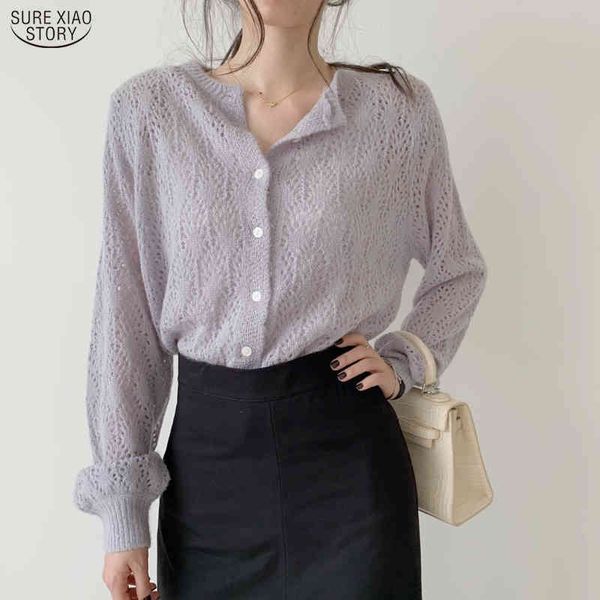 solid elegant blusa feminina cardigan knitted hollow out blouses white lantern long sleeve shirts women 9824 210415
solid elegant blusa feminina cardigan knitted hollow out blouses white lantern long sleeve shirts women 9824 210415
