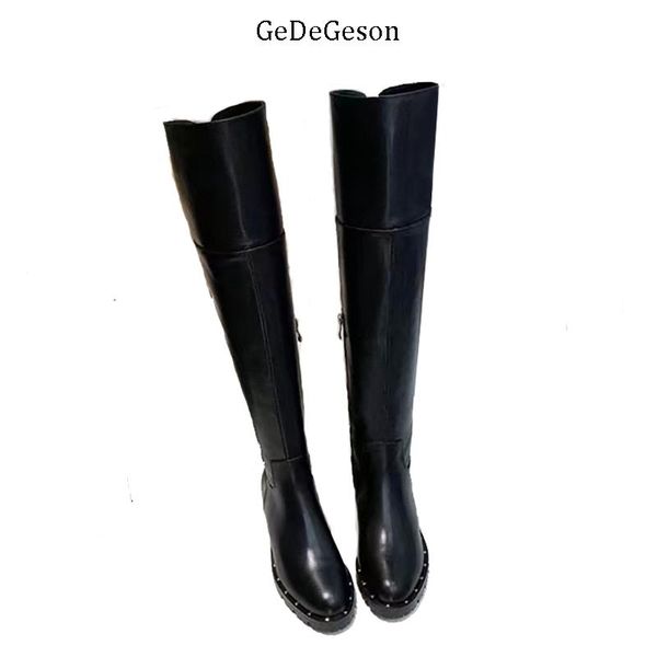 boots over-the-knee women cow skin long legs warm winter wearing shoes fashion ladies luxury, Black
boots over-the-knee women cow skin long legs warm winter wearing shoes fashion ladies luxury, Black