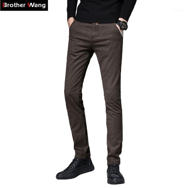 men's pants 2021 autumn skinny stretch casual 4 colors fashion slim fit trousers male khaki brown black blue brand clothes
men's pants 2021 autumn skinny stretch casual 4 colors fashion slim fit trousers male khaki brown black blue brand clothes