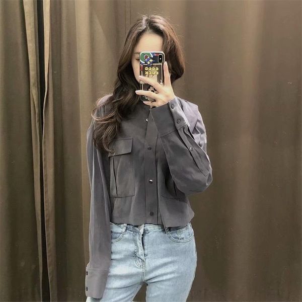 women's blouses & shirts zxqj women 2021 fashion with pockets oversized vintage long sleeve button-up female chic overshirt, White
women's blouses & shirts zxqj women 2021 fashion with pockets oversized vintage long sleeve button-up female chic overshirt, White