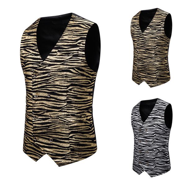 Fashion Vest 2021 Men' Waistcoat Slim Tiger Pattern Gilded Printed Performance Clothes, Gold
Fashion Vest 2021 Men' Waistcoat Slim Tiger Pattern Gilded Printed Performance Clothes, Gold